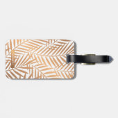 Golden Palm Tree Leaf Pattern Bagagelabel (Achterkant horizontaal)