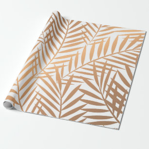 Golden Palm Tree Leaf Pattern Cadeaupapier