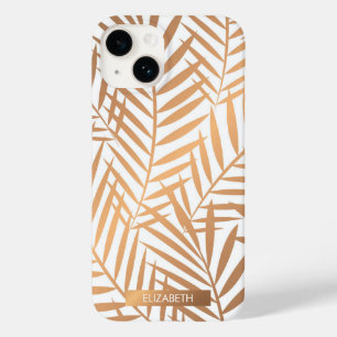 Golden Palm Tree Leaf Pattern Case-Mate iPhone 14 Hoesje