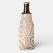 Golden Palm Tree Leaf Pattern Flesjeskoeler (Fles Voorkant)