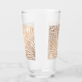 Golden Palm Tree Leaf Pattern Glas (Rechts)
