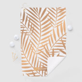 Golden Palm Tree Leaf Pattern Golfhanddoek (Insitu)