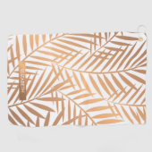 Golden Palm Tree Leaf Pattern Golfhanddoek (Horizontaal)