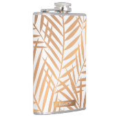 Golden Palm Tree Leaf Pattern Heupfles (Rechts)