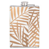 Golden Palm Tree Leaf Pattern Heupfles (Achterkant)