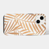 Golden Palm Tree Leaf Pattern iPhone Hoesje (Achterkant horizontaal)