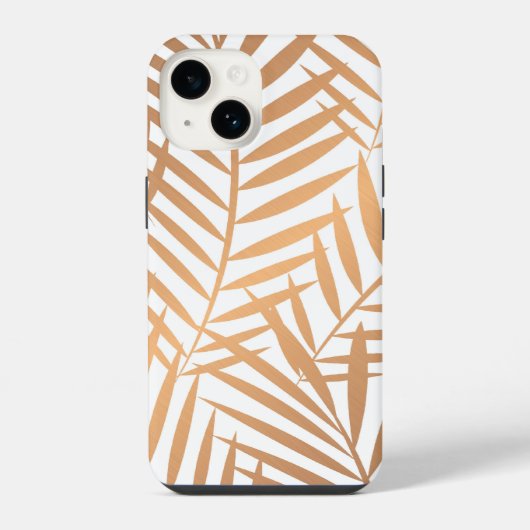 Golden Palm Tree Leaf Pattern iPhone Hoesje (Achterkant)