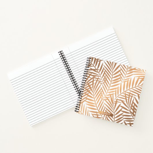 Golden Palm Tree Leaf Pattern Notitieboek (Binnen)