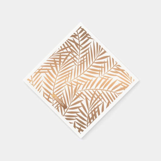 Golden Palm Tree Leaf Pattern Servet (Hoek)