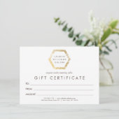 Golden Palms-Logo op White Gift Certificate (Staand voorkant)