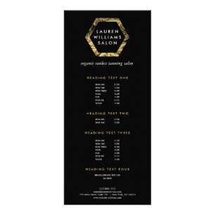 Golden Palms Spray Tanning Salon Logo op Zwart Reclamekaart