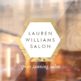 Golden Palms Spray Tanning Salon Logo Window Cling Raamsticker