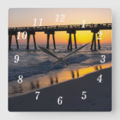 Golden Panama City Beach Sunset Réflexions Horloge (Recto)