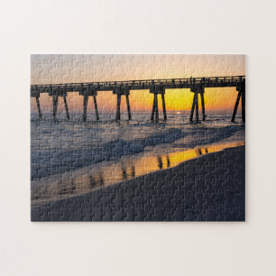 Golden Panama City Beach Sunset Reflexions Puzzle