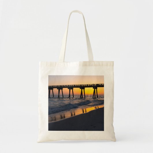 Golden Panama City Beach Zonsondergang Reflectieza Tote Bag (Voorkant)