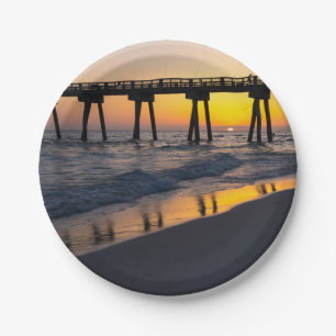 Golden Panama City Sunset Reflecties Papieren Bord