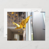 Golden Paper Crane Briefkaart (Voorkant / Achterkant)