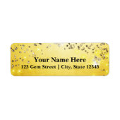 Golden Pareltjes Sparkle Elegant Party Address Lab Etiket (Voorkant)