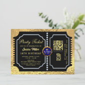 Golden Party qr code Billet Invitation (Debout devant)