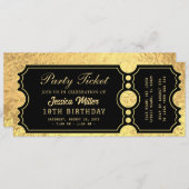Golden Party Ticket Invitation (Devant / Derrière)