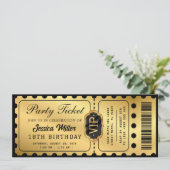 Golden Party Ticket Invitation (Debout devant)