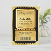 Golden Party Ticket Invitation (Debout devant)