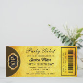 Golden Party Ticket Invitation (Debout devant)
