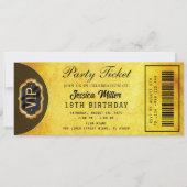 Golden Party Ticket Invitation (Devant)