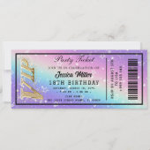 Golden Party Ticket Invitation Kaart (Voorkant)