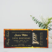 Golden Party Ticket Invitation Kaart (Staand voorkant)