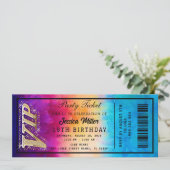 Golden Party Ticket Invitation Kaart (Staand voorkant)
