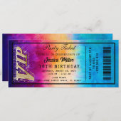 Golden Party Ticket Invitation Kaart (Voorkant / Achterkant)