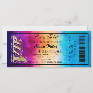 Golden Party Ticket Invitation Kaart