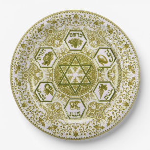 Golden Passover Seder Bord 