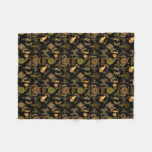 Golden Pattern 03.bw Black BG Fleece Deken (Voorkant (Horizontaal))