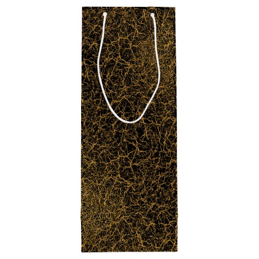 Golden Pattern 09.bw Black BG Wijn Cadeautas (Achterkant)