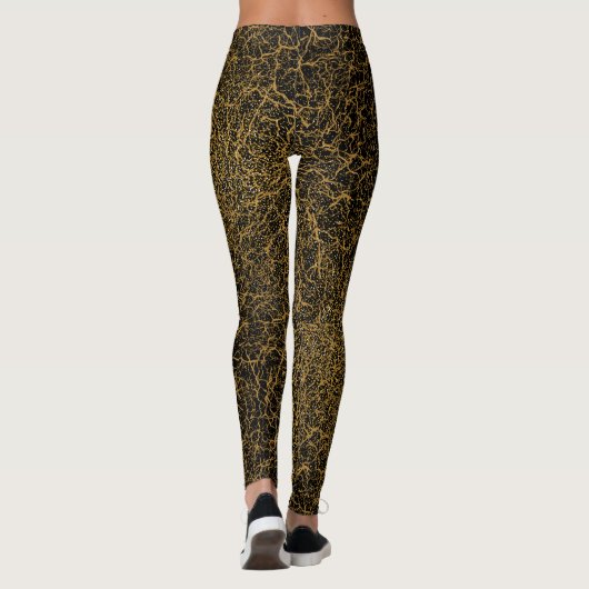 Golden Pattern 09.bw DGreen BG Leggings (Achterkant)
