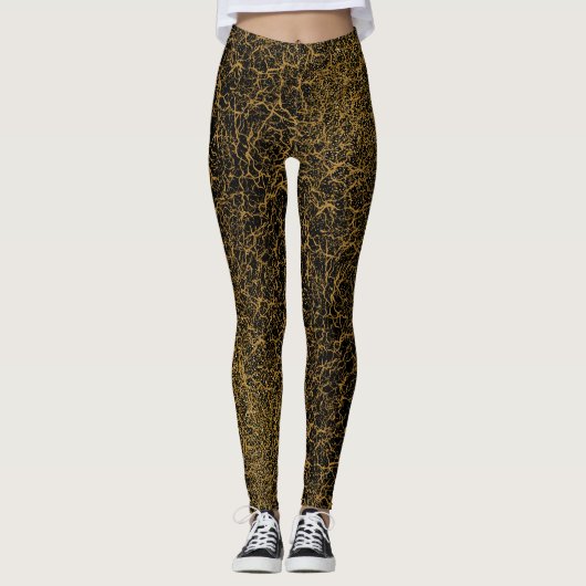 Golden Pattern 09.bw DGreen BG Leggings (Voorkant)