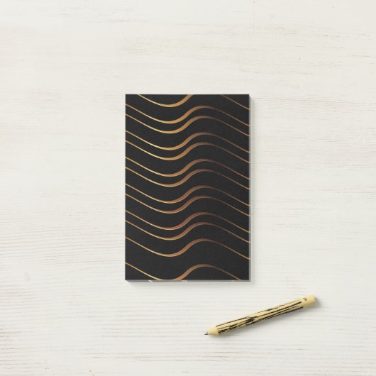 Golden Pattern 4 Post-it® Notes (Op bureau)