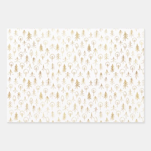 Golden Pattern Urban Snow Wrapping Paper Sheets (Voorkant 3)