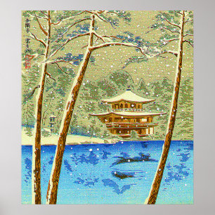 Golden Pavilion Temple 15 Uitzicht Kyoto Japans Poster