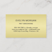 Golden Paw Prints on Black with Custom Name Visitekaartje (Achterkant)