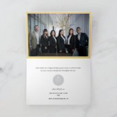 Golden Peace and Dove Stylish Typography Business Feestdagen Kaart (Binnen)