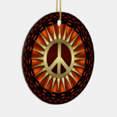 Golden Peace Sunshine Ceramic Ornament (Rechts)
