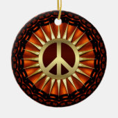 Golden Peace Sunshine Ceramic Ornament (Voorkant)