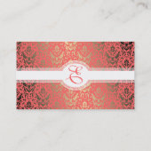 Golden Peach Shimmer Damask Elegant Woman's Visitekaartje (Achterkant)