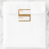 Golden Peach & Yellow Squares Patroon Gift Label (Tas)