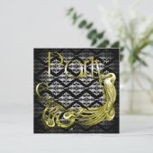 Golden Peacock Art Déco Invitation Anniversaire (Debout devant)