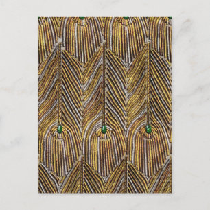 Golden Peacock Feathers Briefkaart