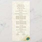 Golden Peacock Feathers Wedding Program Programma (Achterkant)